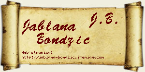 Jablana Bondžić vizit kartica